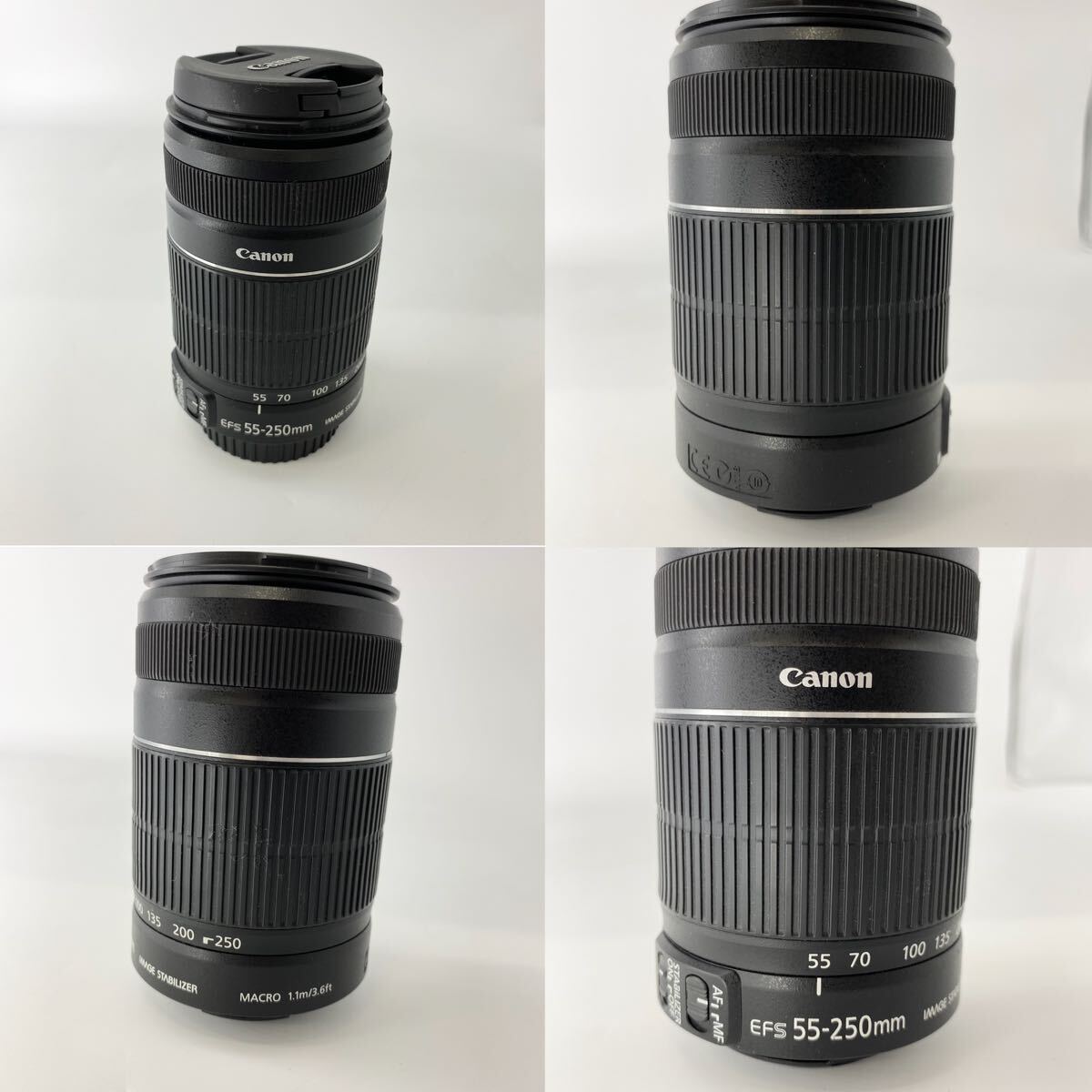 【訳有品】【通電確認済】 Canon EOS Kiss X7 一眼レフカメラ Canon ZOOM LENS EFS 18-55mm EF-S 1:3.5-5.6 IS STM 55-250mm 1:4-5.6 IS 2の画像6