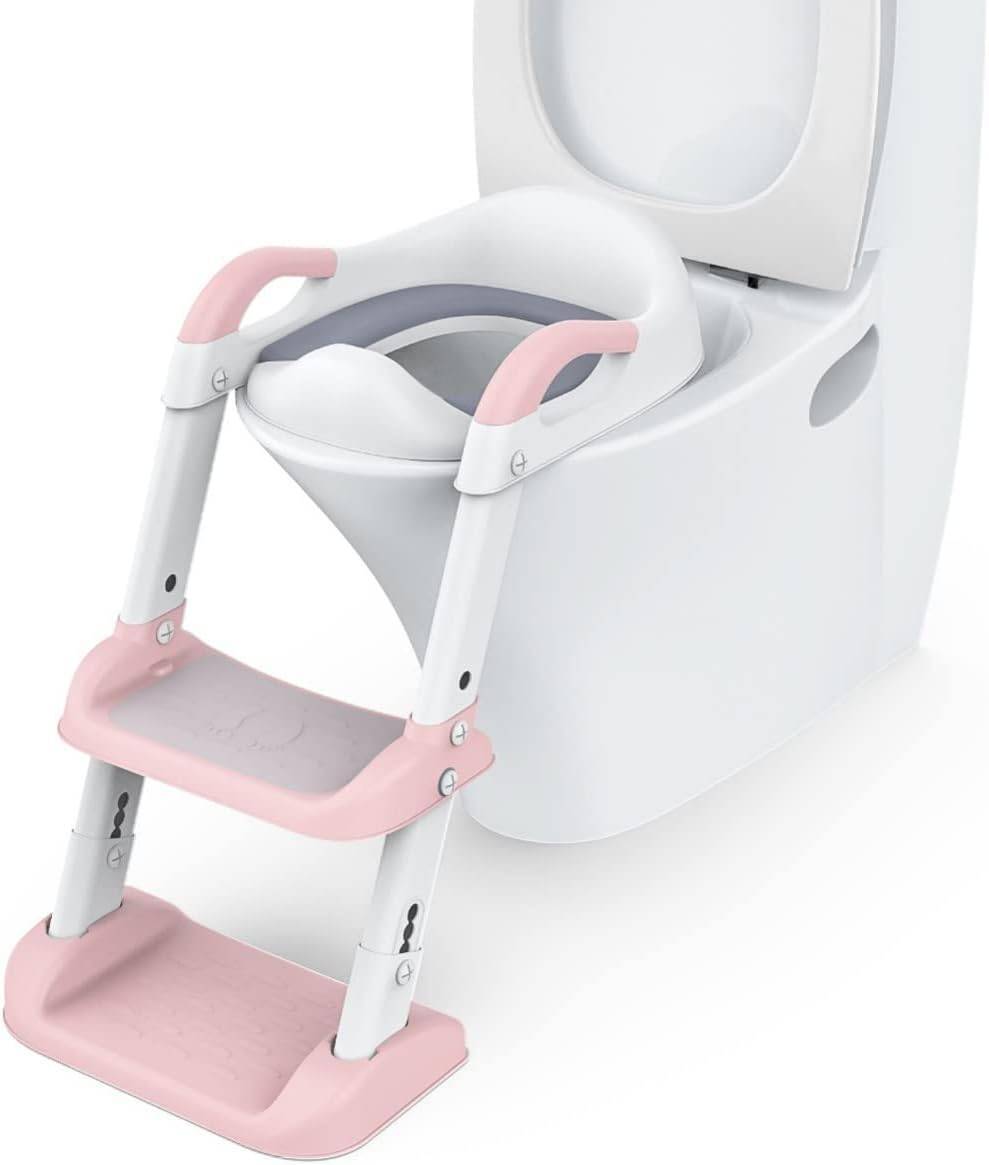  не использовался #Thinkmax вспомогательный стульчак туалет футболка подножка имеется розовый складной детский стремянка A La Uno соответствует 