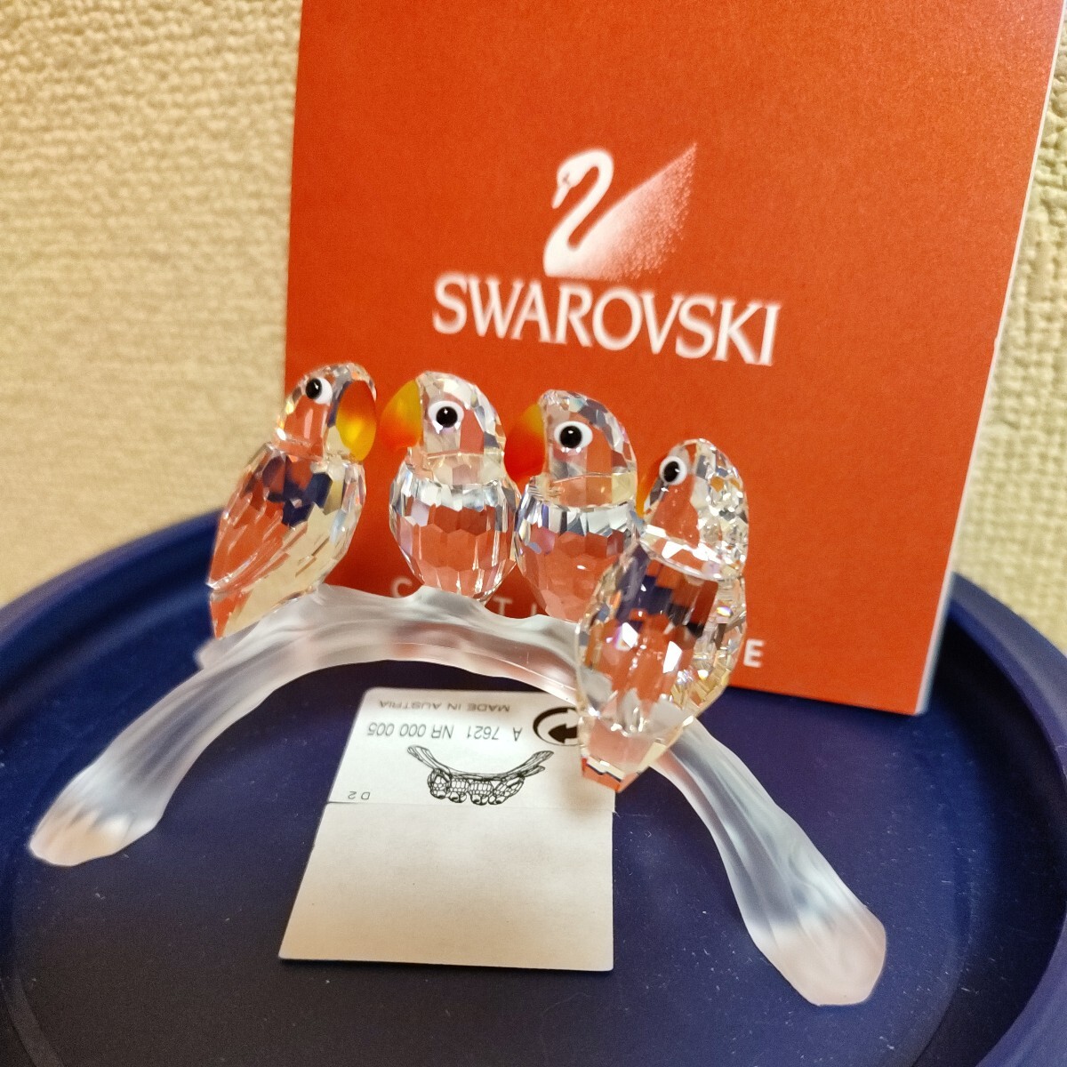 SWAROVSKI スワロフスキー 小鳥 置物 インテリア ディスプレイ オブジェ クリスタル ガラス 共箱付【匿名】即日発送!!_画像3