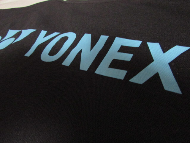 メンズ Oサイズ yonex 半袖 Tシャツ USED ゲームシャツ ブラック×ブルー系 ヨネックス バドミントン テニス 他_画像9