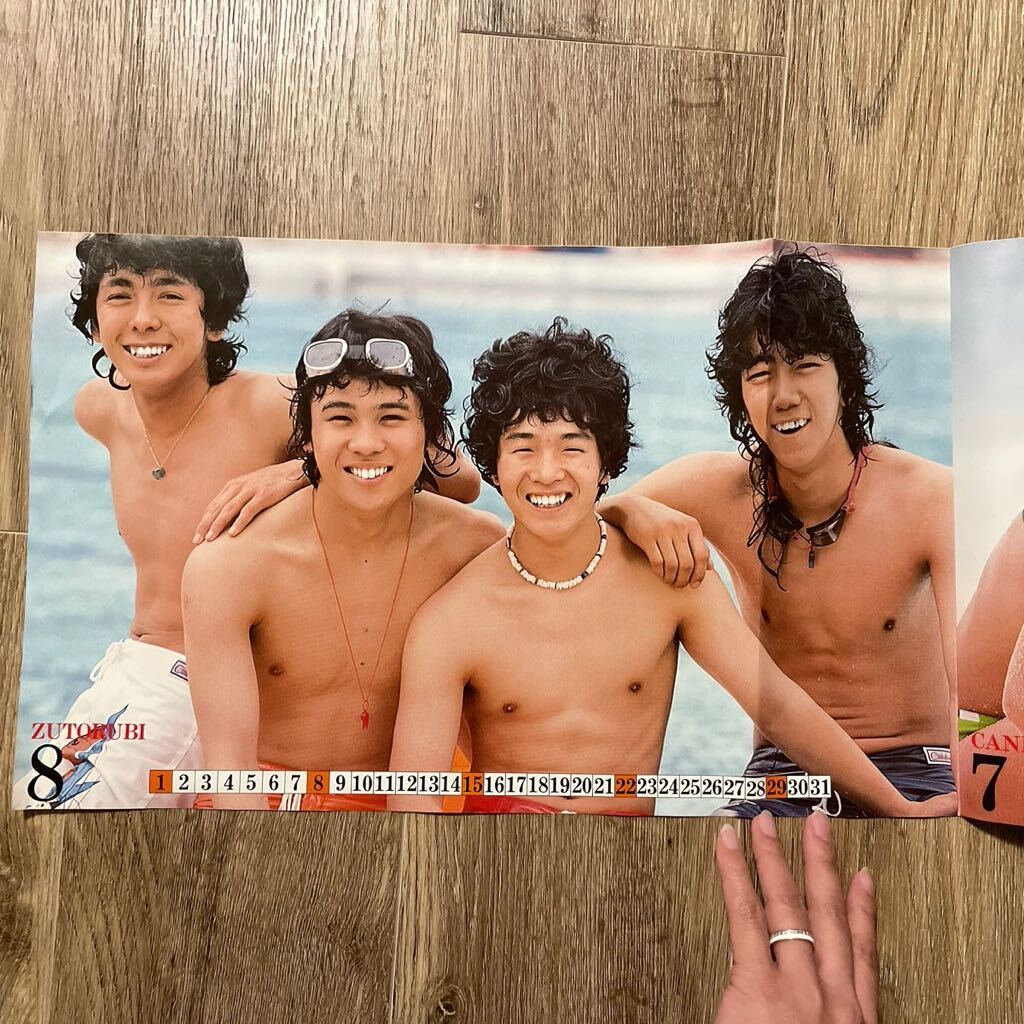 昭和レトロ 当時物 昭和アイドル Candies 付録 野口五郎 山口百恵 ズートルビ 希少 カレンダー_画像3