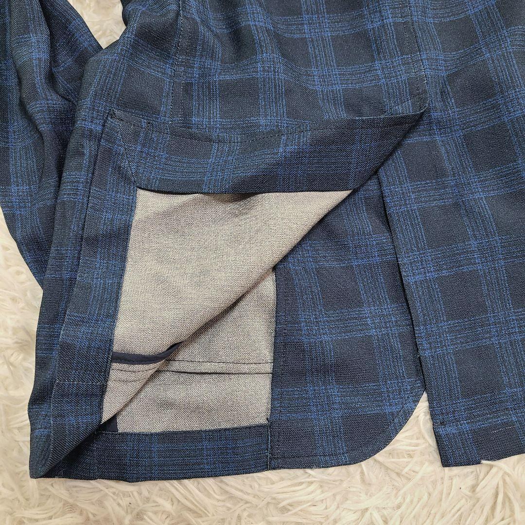 メンズビギ スーツ セットアップ チェック XL アンコン サマー 春夏 洗える ウォッシャブル ネイビー 紺色 ユニオンステーション MEN'S _画像8