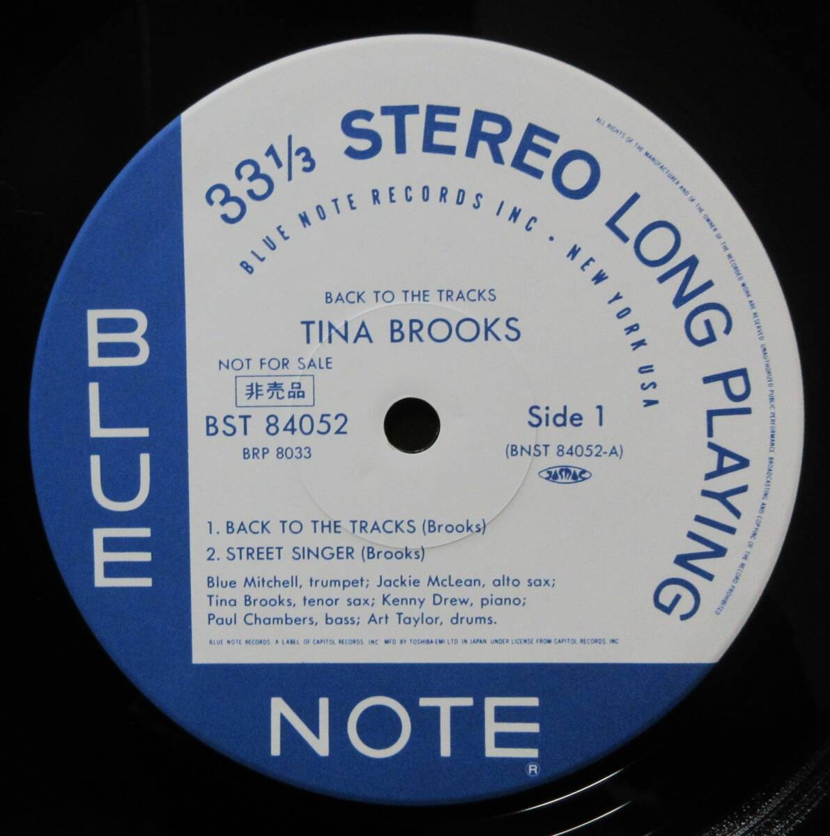 (LP) 非売品 BLUE NOTE(東芝) TINA BROOKS [Back to the tracks] ティナ・ブルックス/Blue Mitchell/Jackie McLean/1990年/BST 84052_画像3