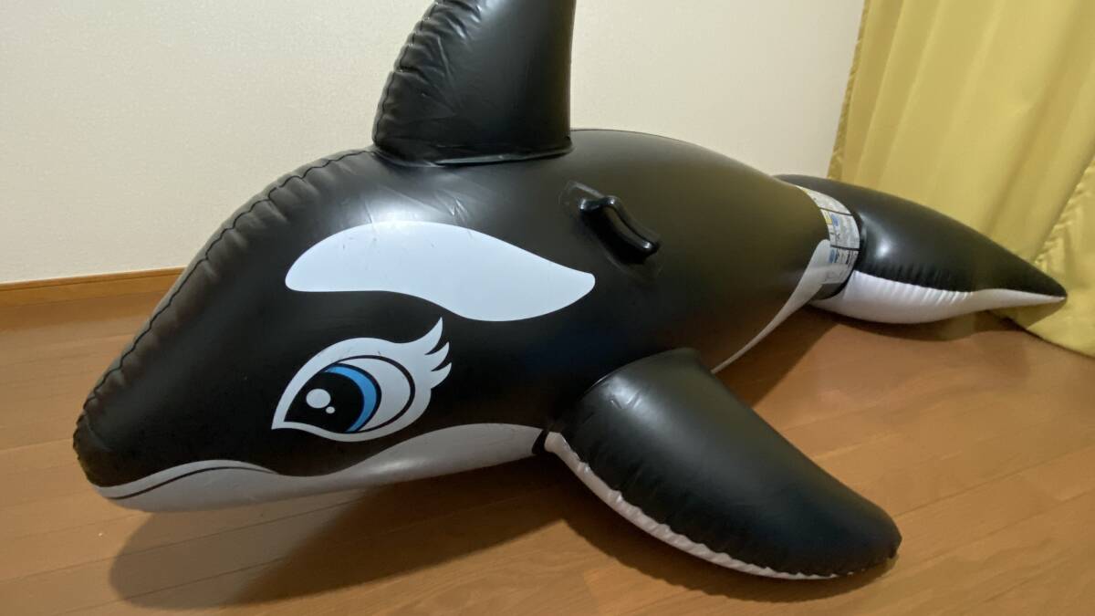 【Free Shipping】Inflatable SPH Orca INTEX シャチフロート　SPH付き whale　193cm_画像1