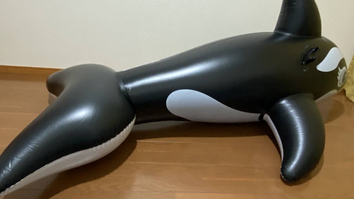 【Free Shipping】Inflatable SPH Orca INTEX シャチフロート　SPH付き whale　193cm_画像2