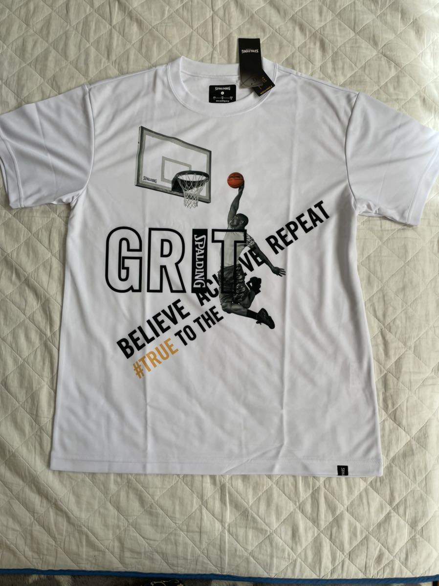 新品　送料込み　バスケット　半袖　Tシャツ Lサイズ　スポルディング　SMT200150 白色　バスケットボール　練習着　プラシャツ
