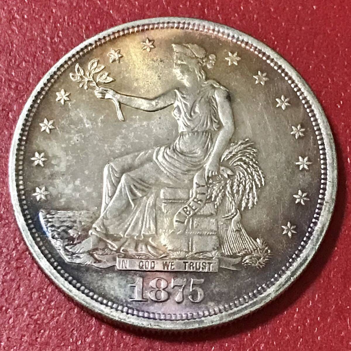 銀貨 1875年　アメリカ 貿易銀 1ドル トレード ダラー 銀貨 イーグル アメリカ合衆国造幣局 サンフランシスコ　硬貨 古銭 貿易銀 コイン_画像1