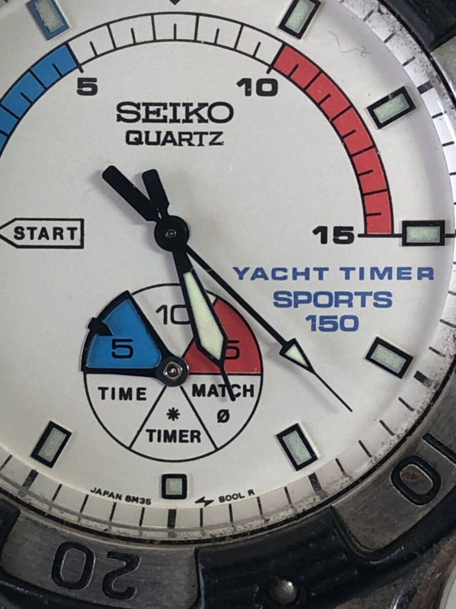 SEIKO YACHT TIMER QUARTZ 150 8M35-800A 腕時計 メンズ クォーツ ヨットタイマーの画像3