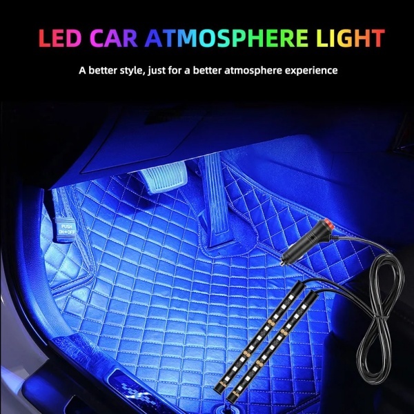 LED フロアライト シガーソケット スイッチ付き アイスブルー フットランプ 車内 内装 足元 車内 照明 LEDテープライト 汎用 ハスラー