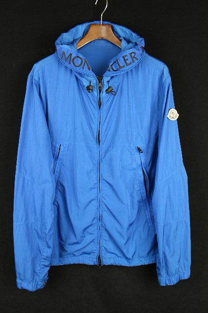 美品 55 モンクレール MONCLER モンクラー ナイロン パーカー ブルー 青 SCIE　４　メンズ ブルゾン ジャケット I537_画像2