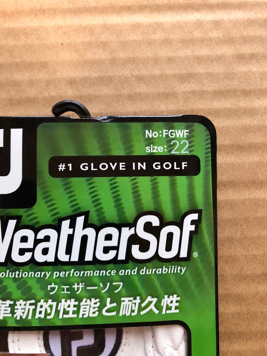 FJ フットジョイ ウェザーソフ ゴルフグローブ  ゴルフ手袋　新品2個セット　左手装着用　２２㎝