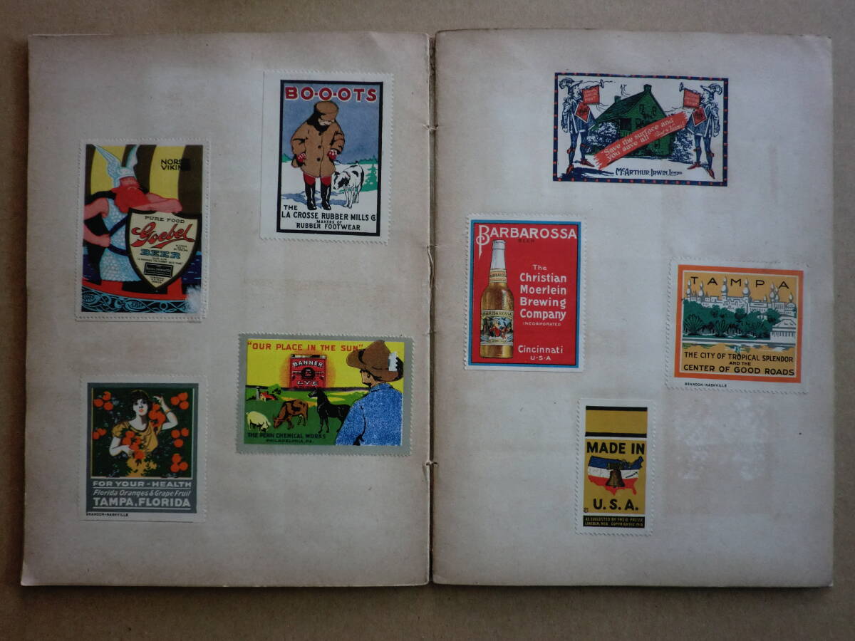 １９３０年代頃の欧米シール　貼込帖（約９０枚）、台紙貼シール（約９５枚）_画像7