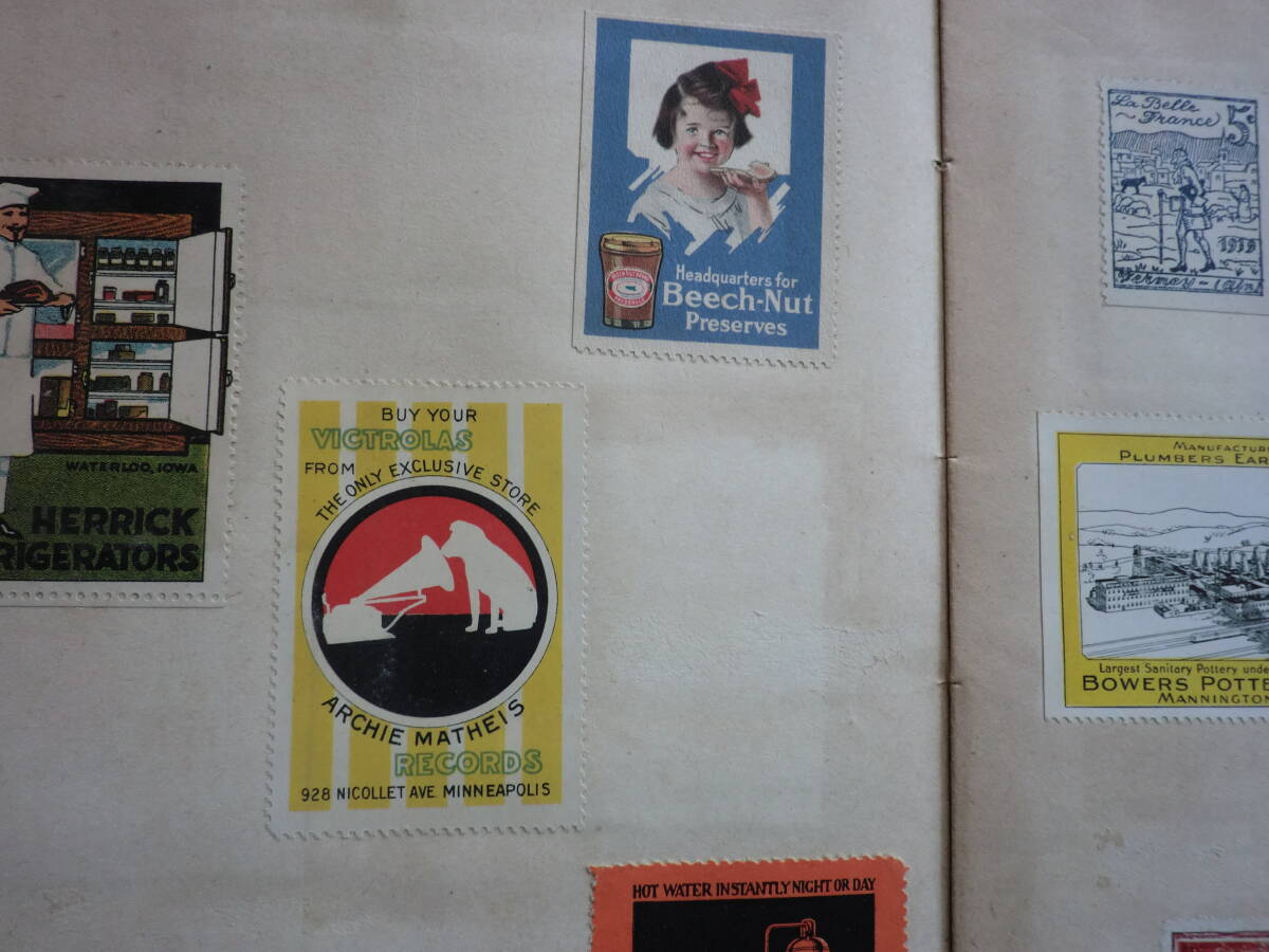 １９３０年代頃の欧米シール　貼込帖（約９０枚）、台紙貼シール（約９５枚）_画像10