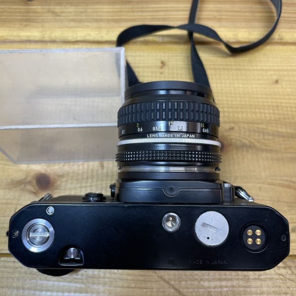 E4042【動作未確認】 Nikon／ニコン フィルム 一眼レフカメラ FE ブラックボディ 取説付き_画像9