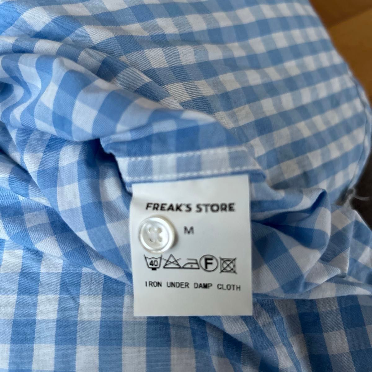 フリークスストア　FREAK’S STORE   七分袖シャツ　水色ホワイトチェック　シャツ チェック