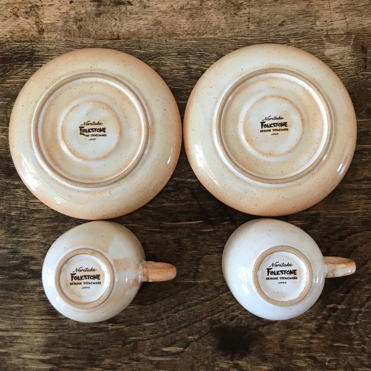 Noritake FOLKSTONE カップ アンド ソーサー 2組 / ノリタケ 昭和レトロ コーヒーカップ ペアセット (A)