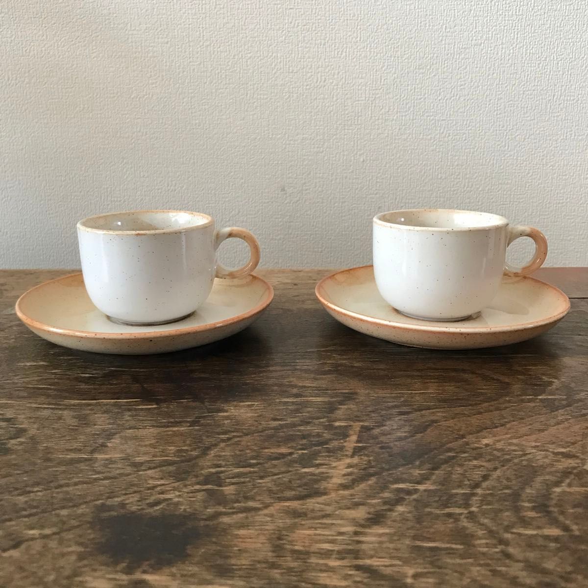 Noritake FOLKSTONE カップ アンド ソーサー 2組 / ノリタケ 昭和レトロ コーヒーカップ ペアセット (B)