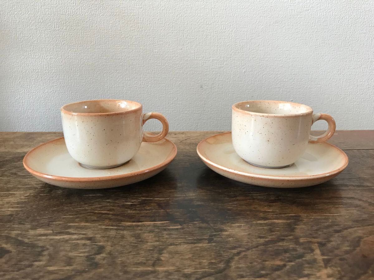 Noritake FOLKSTONE カップ アンド ソーサー 2組 / ノリタケ 昭和レトロ コーヒーカップ ペアセット (A)