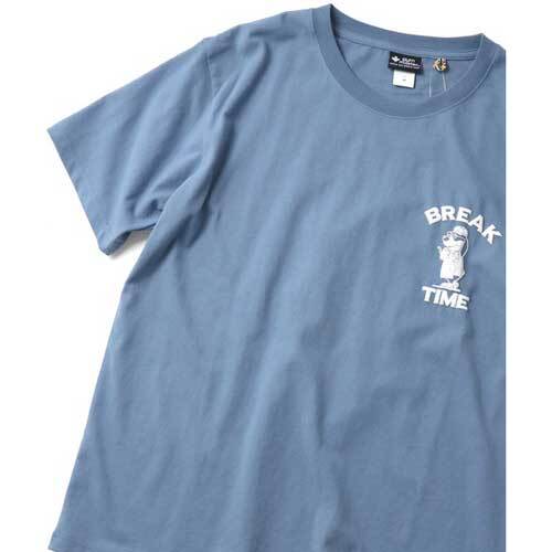 GYM MASTER ジムマスター G333738 6.2oz 起毛天竺 BREAK TIME Tシャツ グレティッシュブルー Mサイズ 新品_画像1