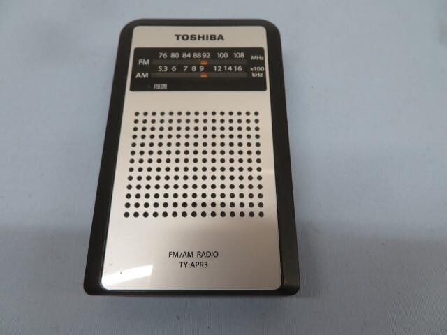 #TOSHIBA TY-APR3 compact radio Toshiba pocket radio FM/AM wide FM correspondence battery earphone attaching operation goods 94498#!!