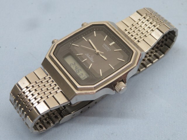 ■SEIKO H449-502A 腕時計 Silver Wave クォーツ アナデジ セイコー シルバーウェーブ 電池交換済み 94608■！！_画像3