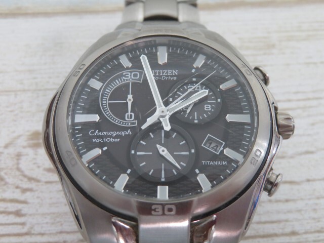 ★CITIZEN H570-S030757 腕時計 Eco-Drive ソーラー アナログ デイト クロノグラフ シチズン エコドライブ 動作品 94689★！！_画像1