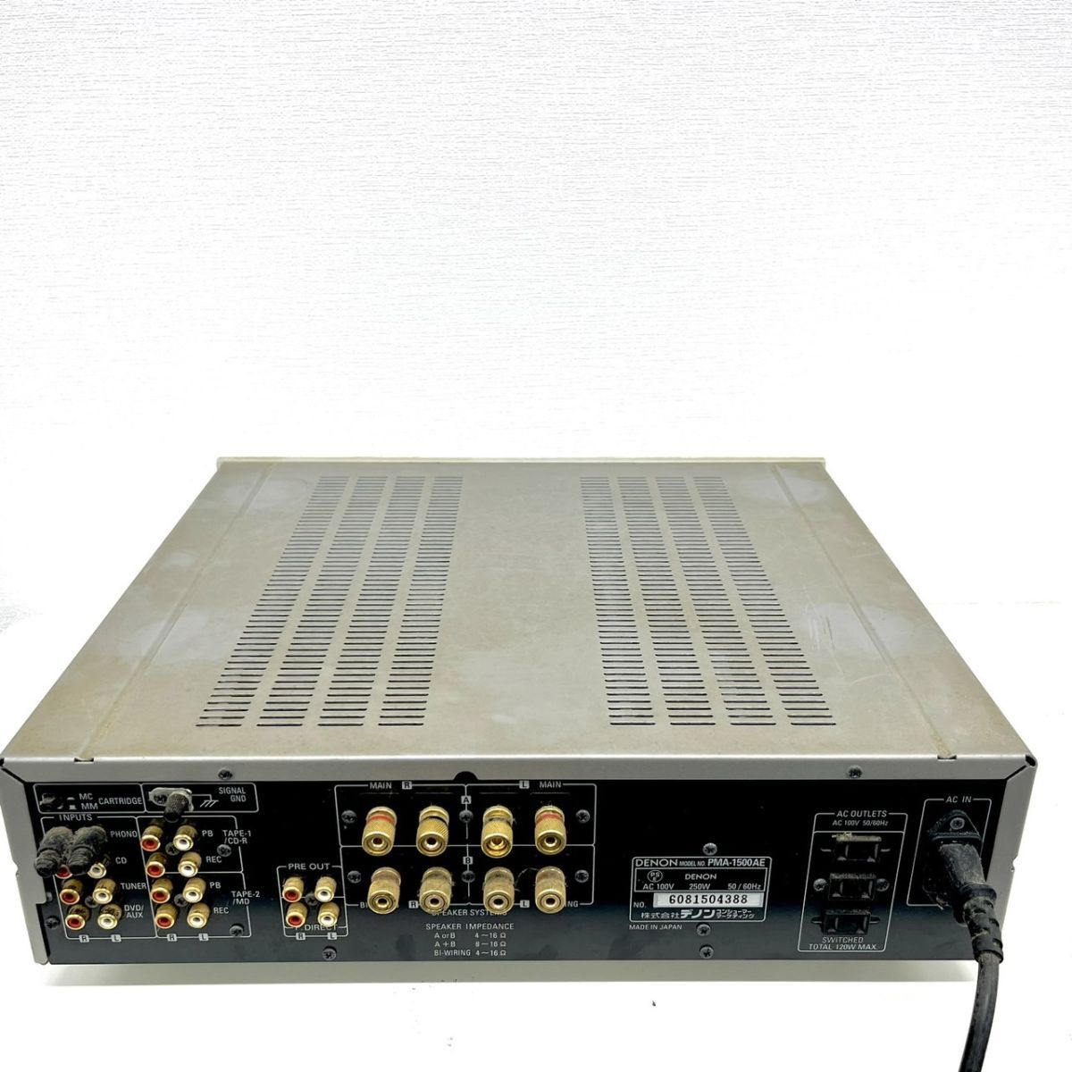 G806-G17-11 デノン DENON プリメインアンプ PMA-1500AE 通電確認済 動作未確認 音響機材_画像7