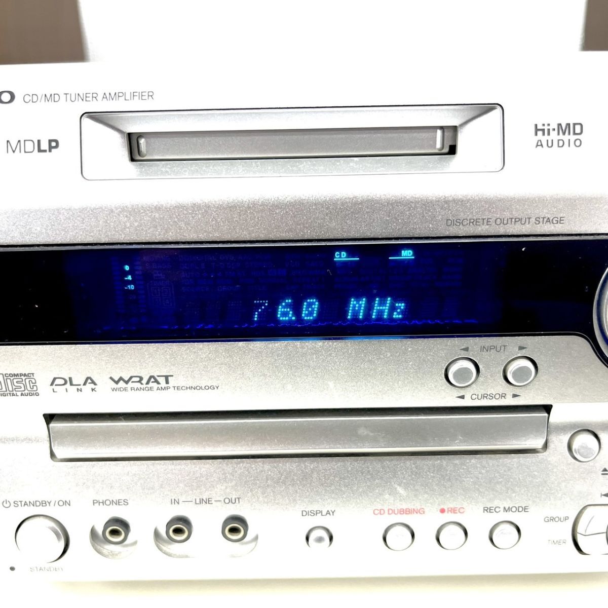 G805-G13-185 オンキョー ONKYO FR-N7X/D102-ACM CD/MD AM FM ラジオ ミニコンポ 通電確認済_画像3