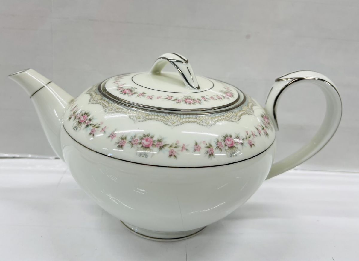 G264-H26-342 Noritake ノリタケ 5770 GLENWOOD 181393 カップ コップ 小皿 取り皿 ソーサー プレート ティーポット 洋食器 6点セット_画像7