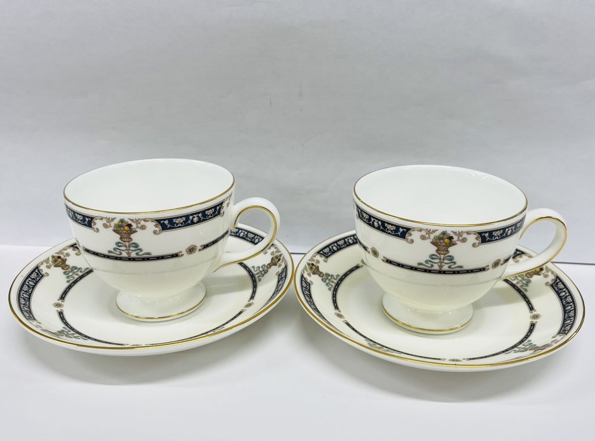 G264-H26-341 WEDGWOOD ウェッジウッド カップ&ソーサー コップ 茶器 ペア 2客 洋食器 2点セット_画像1