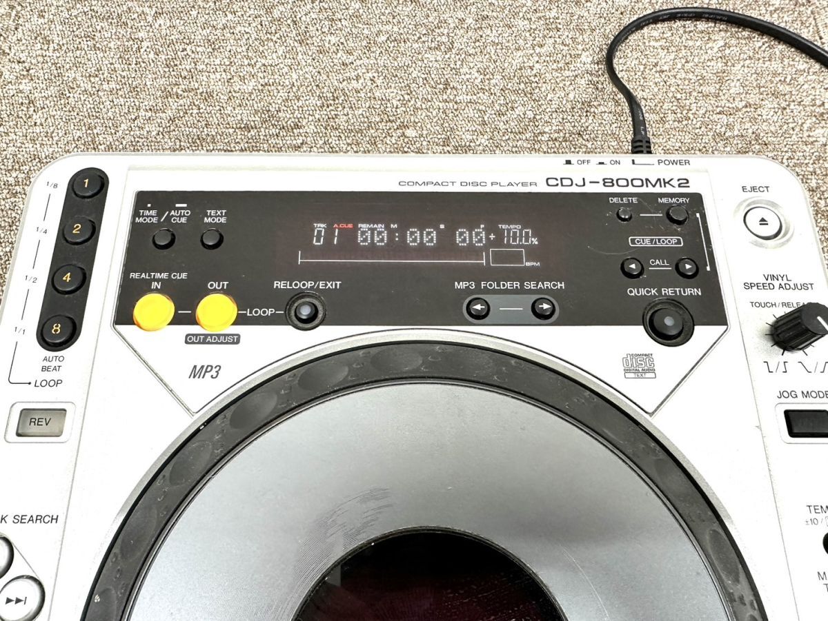 G018-G13-158 Pioneer パイオニア DJテーブル コンパクトディスクプレーヤー CDJ-800MK2 2009年製 通電確認済み_画像2