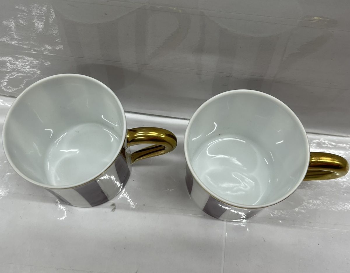 G257-H24-344 PORCELAINES BERNARDAUD ベルナルド カップ&ソーサー カップ コップ マグカップ ペア 2客 箱付き 2点セット_画像3