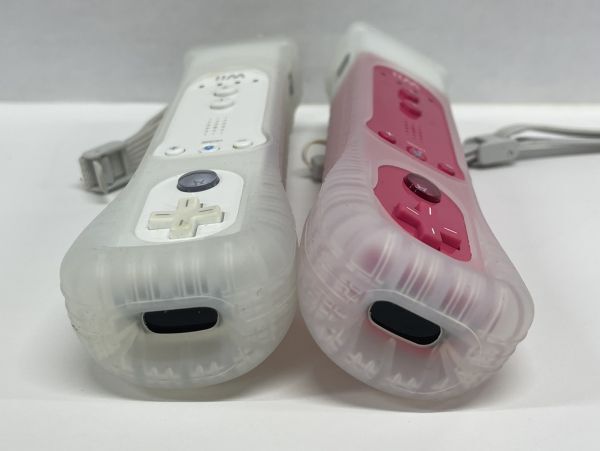 F260-G11-262 任天堂 Nintendo Wii モーションプラス リモコン Shiro ホワイト ピンク 2点セット 通電確認済みの画像6