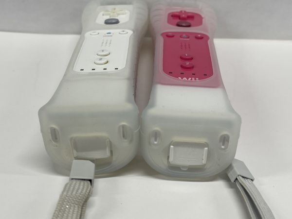F260-G11-262 任天堂 Nintendo Wii モーションプラス リモコン Shiro ホワイト ピンク 2点セット 通電確認済みの画像7