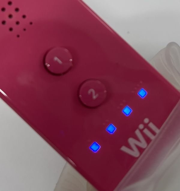 F260-G11-262 任天堂 Nintendo Wii モーションプラス リモコン Shiro ホワイト ピンク 2点セット 通電確認済みの画像8