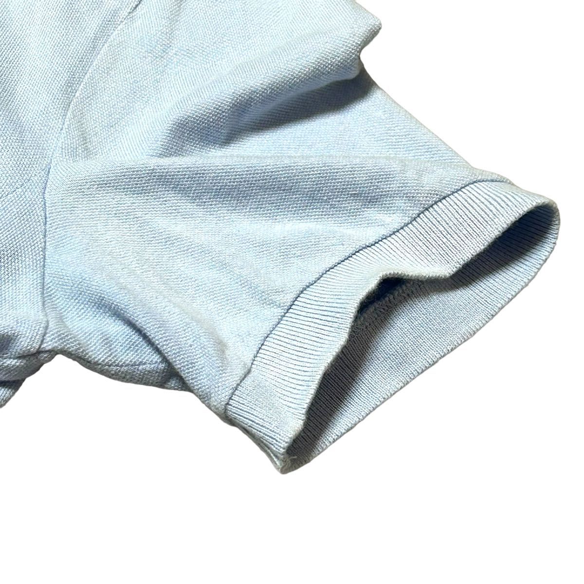 ラフシモンズ　フレッドペリー　ポロシャツ　Lサイズ　刺繍ロゴ　替えボタン　ブルー