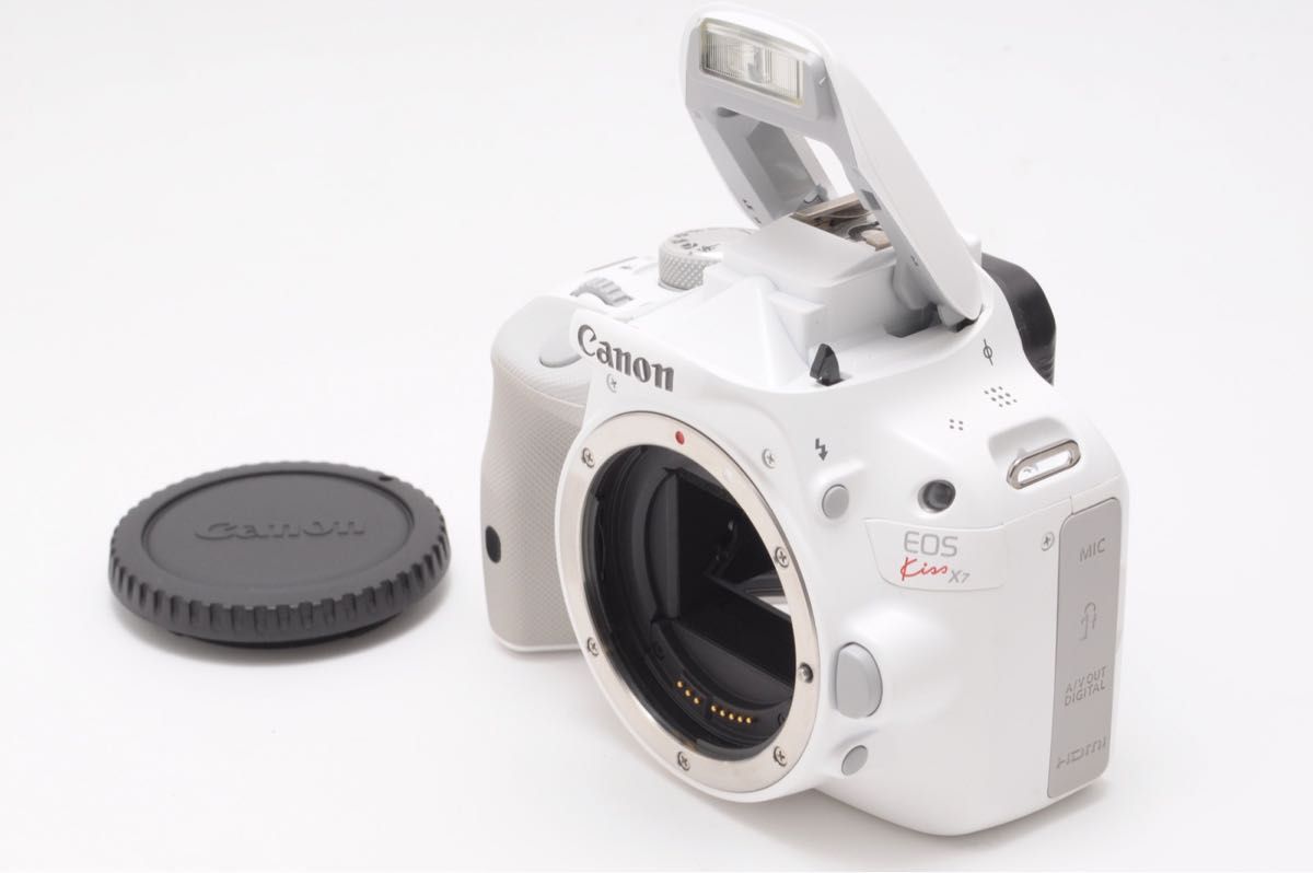 極上美品 Canon キヤノン Eos Kiss X7 ホワイト ダブルズームレンズセット SD(32GB)カード付 1ヶ月保証