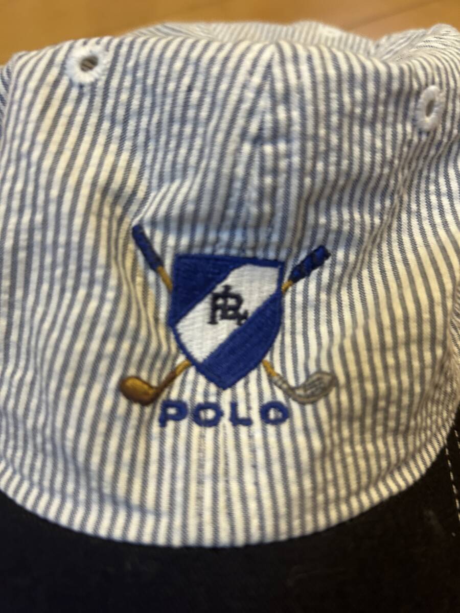 90s.ラルフローレン キャップ シアサッカー 90年代 ポロスポーツ polo1992 ビンテージ ゴルフの画像2