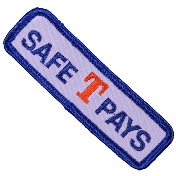 OA127 SAFE T PAYS テキスト系 ワッペン アメリカ 米国 輸入雑貨 四角形_画像1