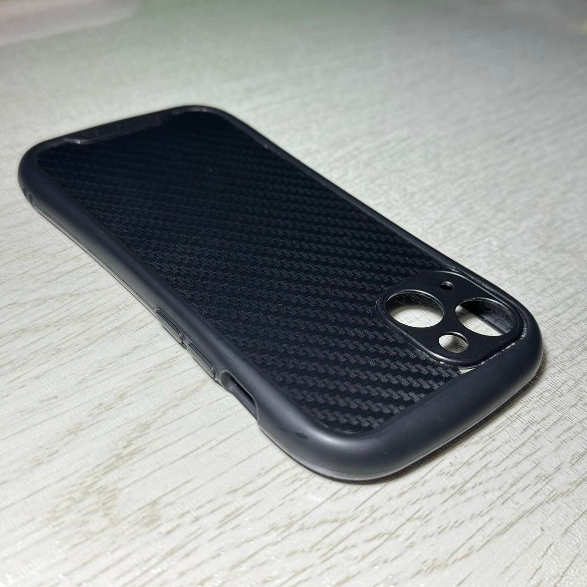 iFace mall iPhone 13 クリア ケース 黒 ブラック 透明 耐衝撃 ストラップホール付き シリコン 中古
