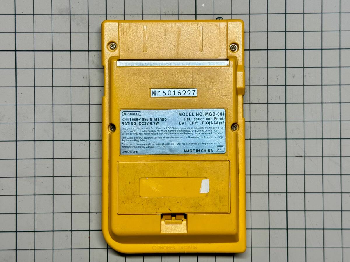 【動作確認済】任天堂/Nintendo ゲームボーイポケット(GBP) 本体 MGB-001 イエロー GameBoy Pocket_画像2