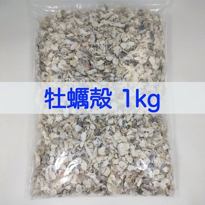 【送料無料】アクアリウム用 牡蠣殻チップ1kg pH改善 水質改善 カキ殻 かきがら ろ材