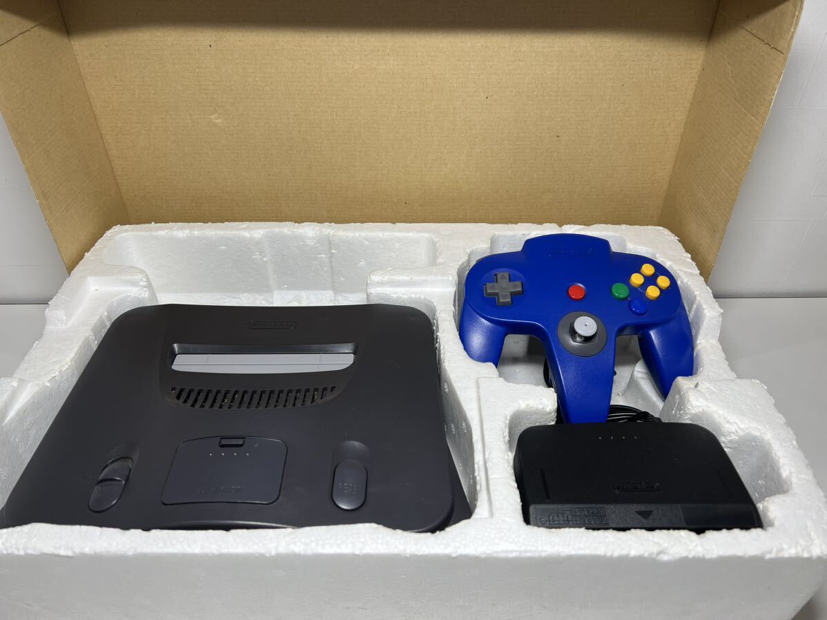 任天堂 /Nintendo 64本体 （NUS-S-HA）/コントローラー /アダプタ セット/通電のみ確認/箱付き_画像1