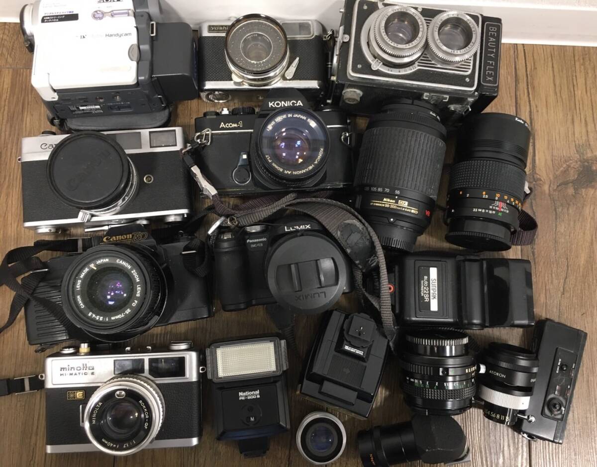 ②カメラ　レンズ　ビデオカメラ　その他大量おまとめ　konica　BEAUTYFLEX　Canon　Panasonic_画像1