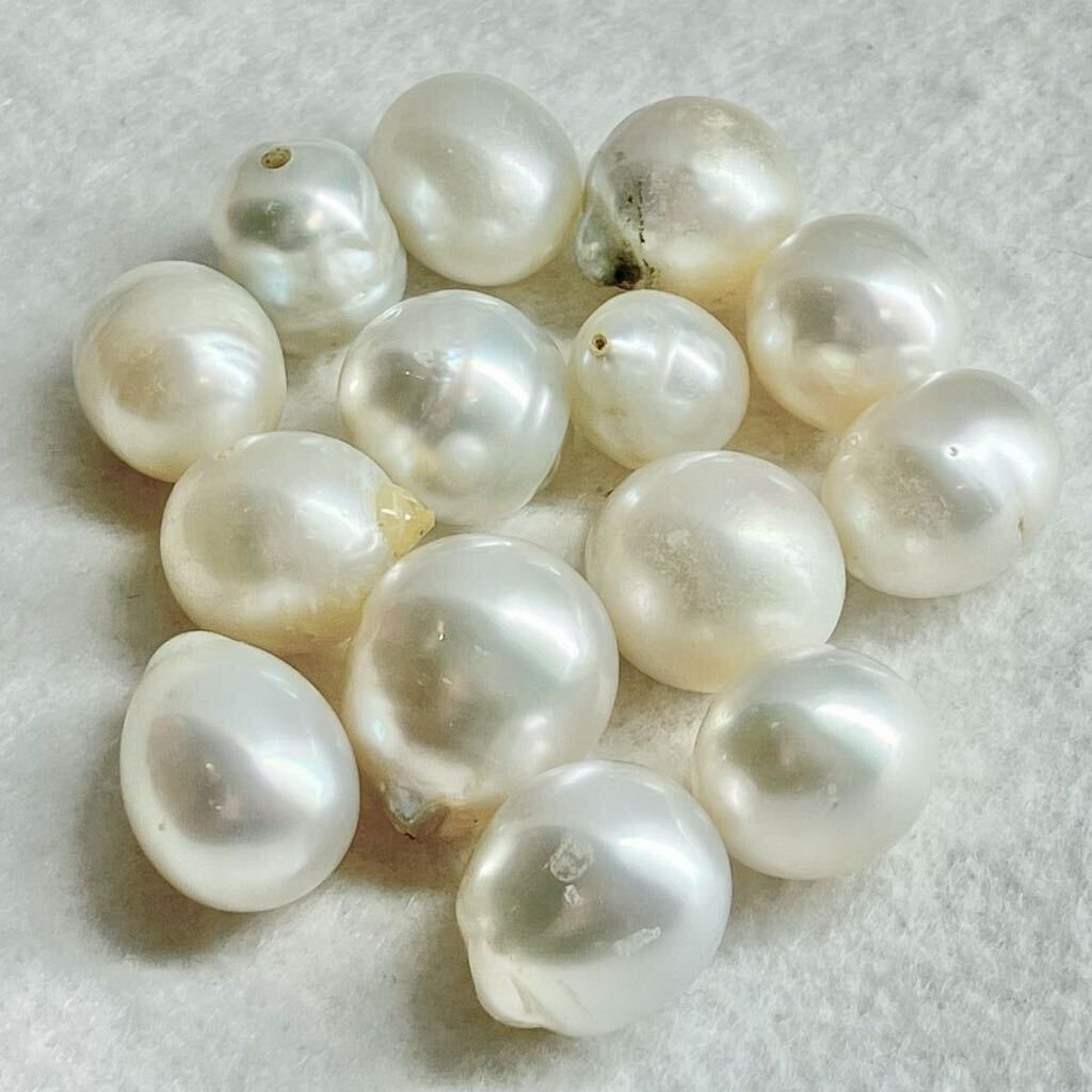 ［南洋白蝶真珠14点おまとめ］M 重量約50.0g 約250ct 14.6-17.6mm珠 pearl パール ルース 裸石 宝石 ジュエリー jewelry DI0 ②_画像3