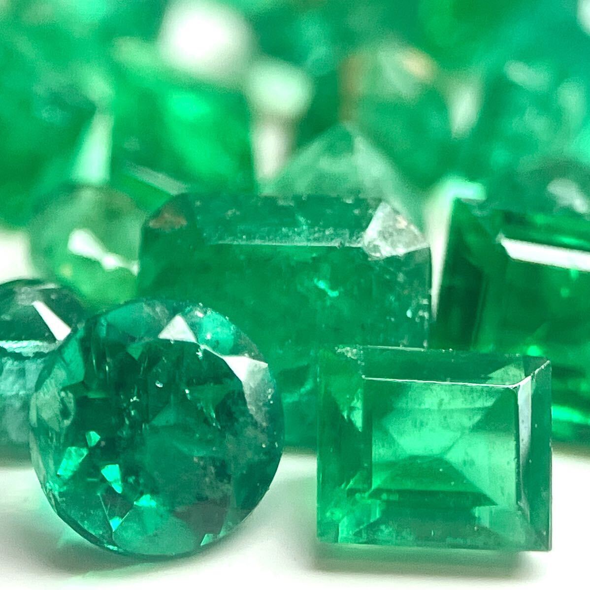 ★天然エメラルドおまとめ20ct★m ルース 裸石 宝石 ジュエリー jewelry emerald beryl ベリル 緑玉②_画像2