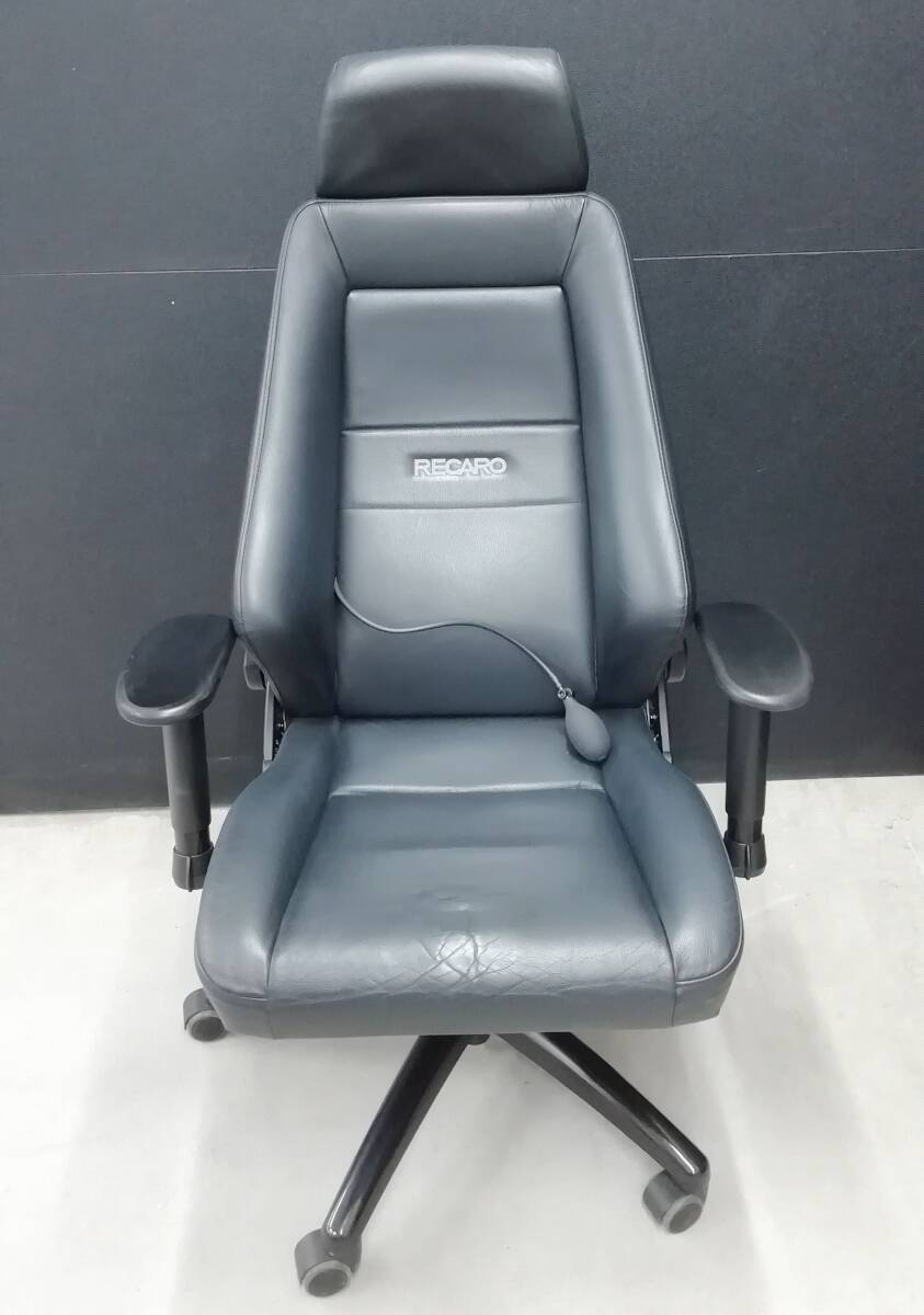 RECARO レカロ オフィス チェア 24H CHAIR レザーシリーズ レザー ブラック 天然皮革 傷みあり 中古 家財宅急便発送【H24051407】_画像2