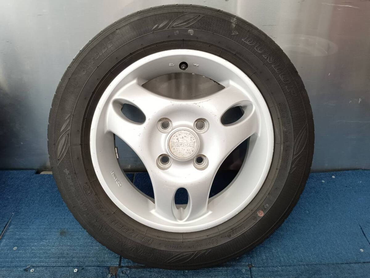 ★8分山★20年製★ ダンロップENASAVE EC300+ 155/70R13　スバル純正OP RFRB ENKEI製 13×4.5J +45 4H-100 4本セット　E853_画像5