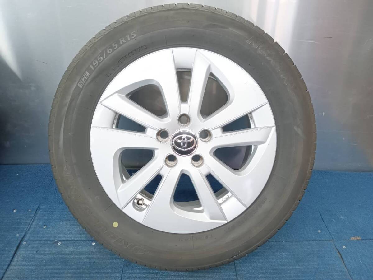 ★8.5-9分山★20.21年製★ ブリヂストンNEXTRY 195/65R15　トヨタ 50系プリウス純正ホイール 15×6.5J +40 5H-100 4本セット　E872_画像6