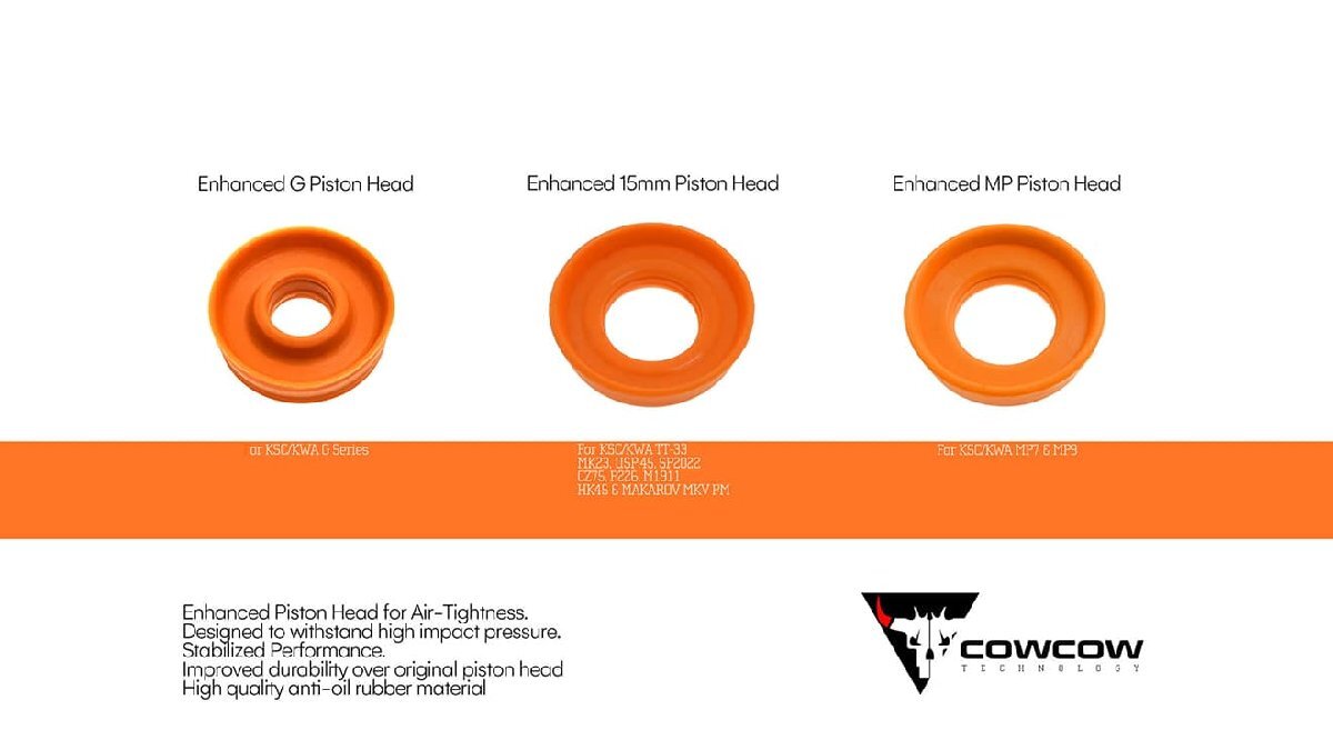 CCT-KWA-001　COWCOW TECHNOLOGY 強化ピストンヘッド KSC/KWA Gシリーズ_画像3